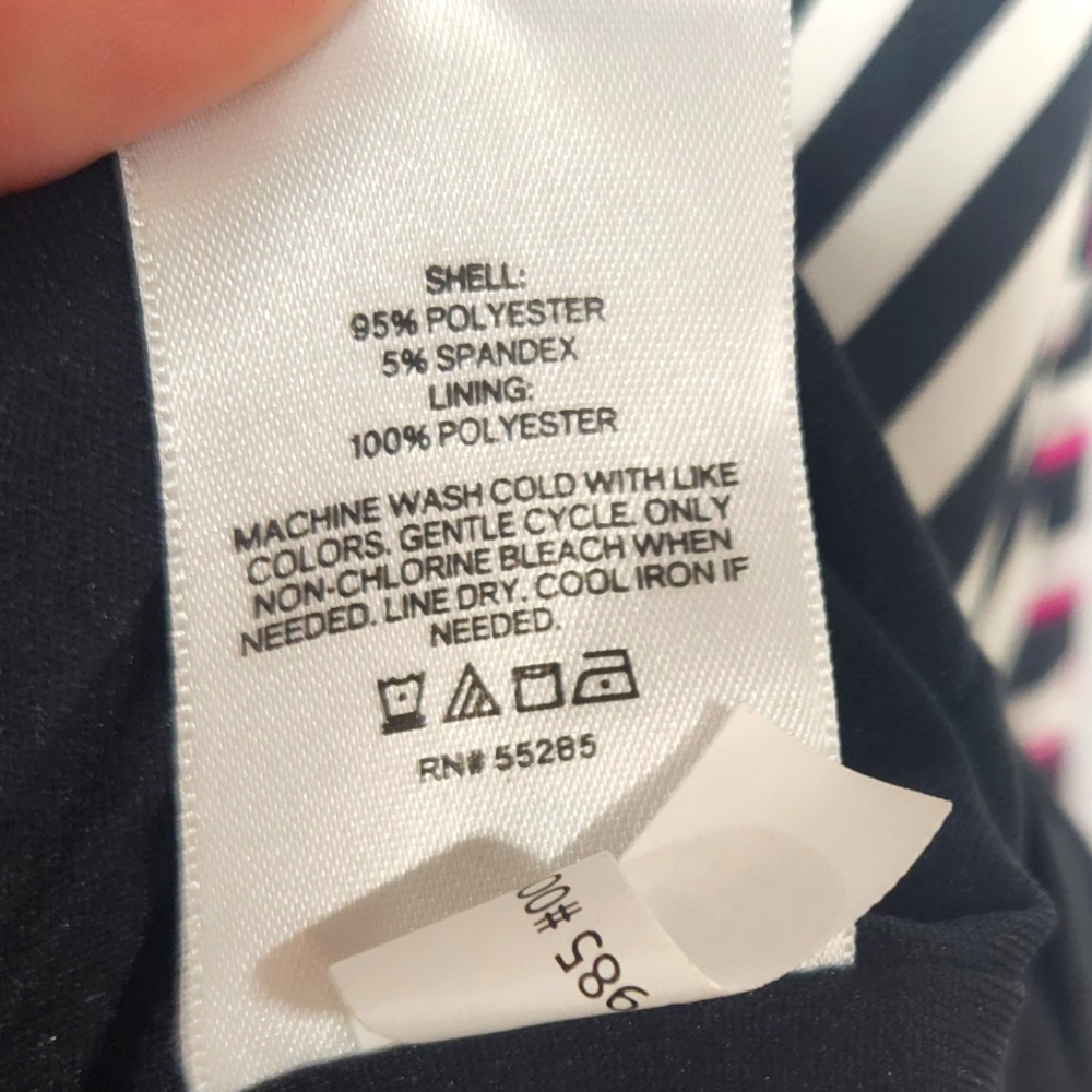 Express Monochrome Black/Pink Striped Dress-Size XL - Picture 11 of 11